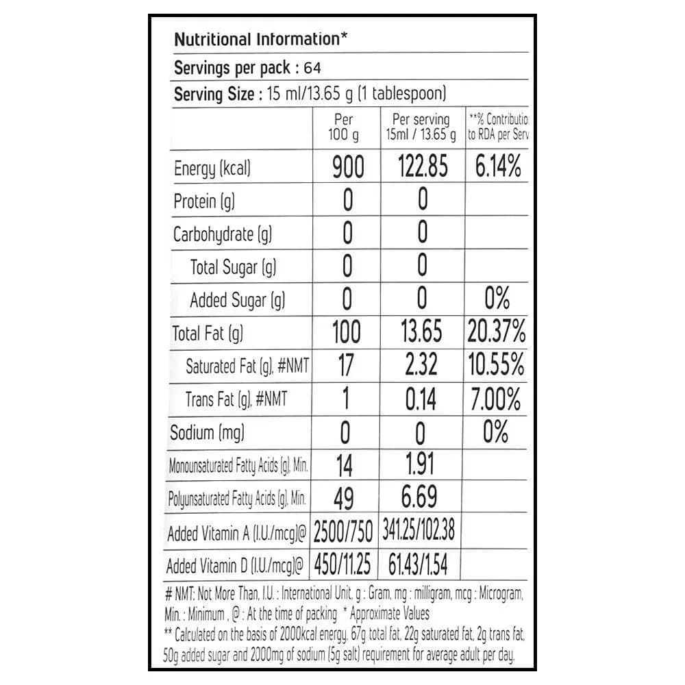 Fortune Sunlite Refined Sunflower Oil 800 g Main Image 4