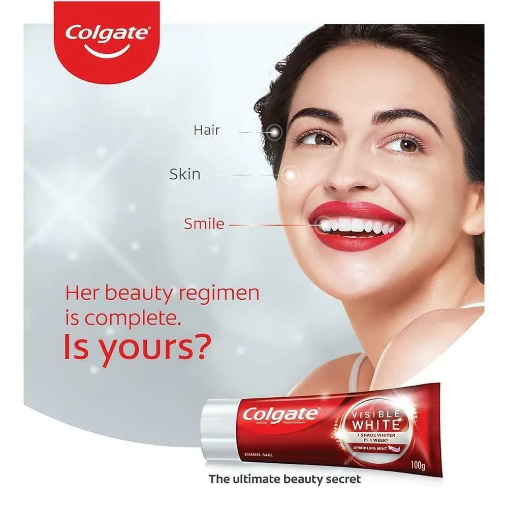 Colgate Visible White Sparkling Mint Toothpaste 100 g (Pack of 2) Main Image 2