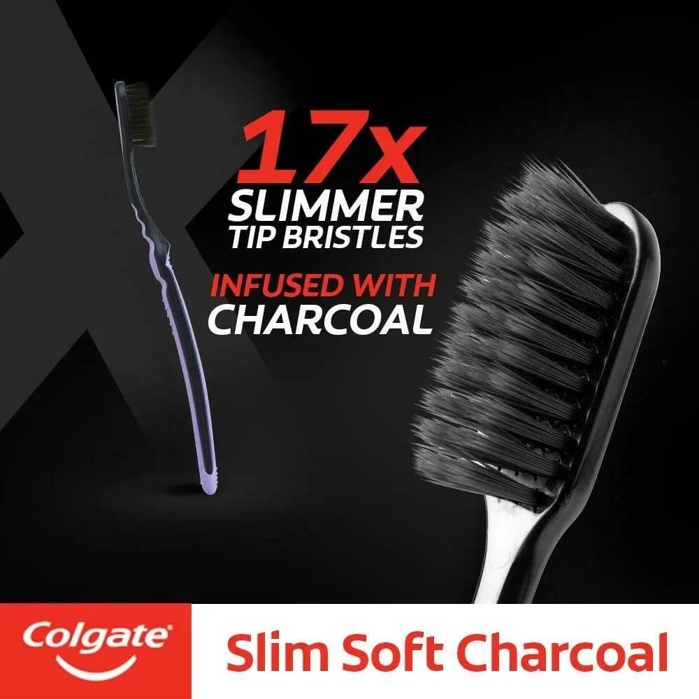 Colgate Slim Soft Charcoal (Soft) Toothbrush (Buy 2 Get 2 Free) Main Image 4