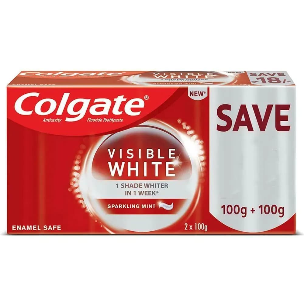 Colgate Visible White Sparkling Mint Toothpaste 100 g (Pack of 2) Main Image 1