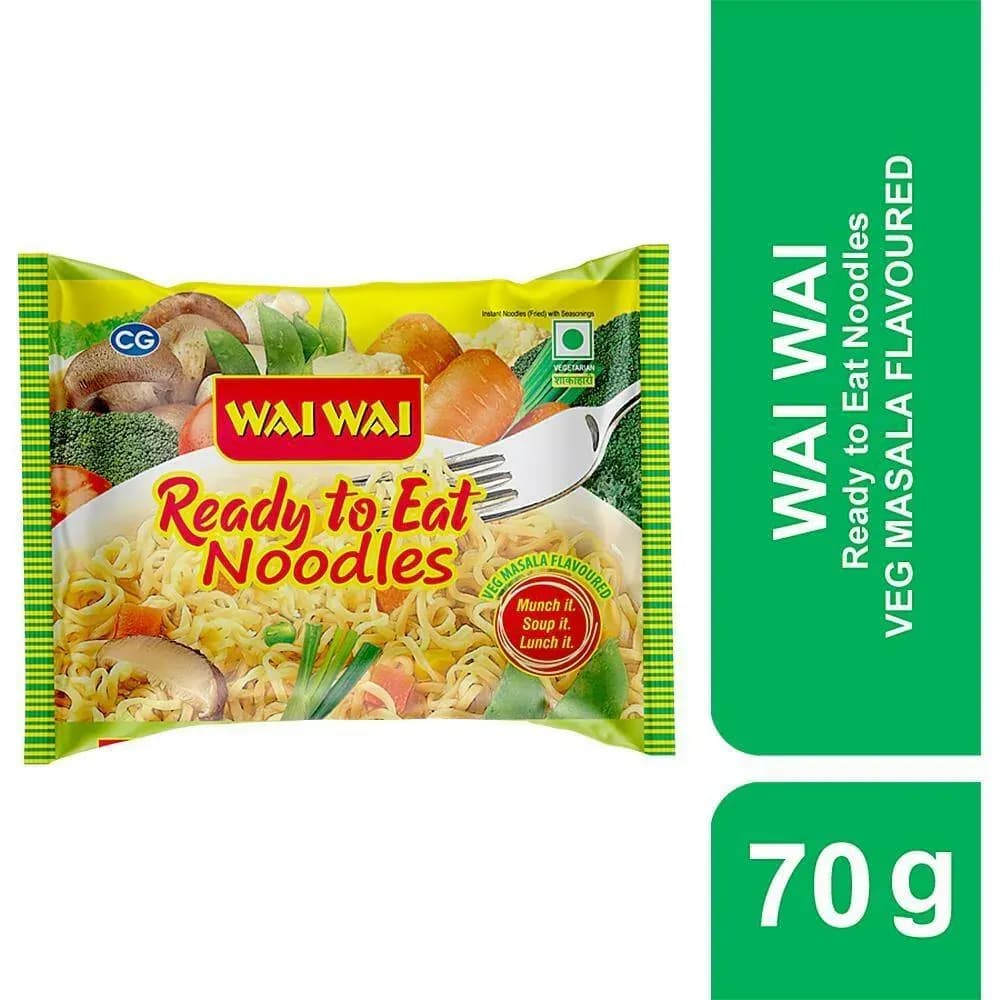Wai Wai Ready to Eat Veg Masala Flavoured Instant Noodles 70 g Main Image 1