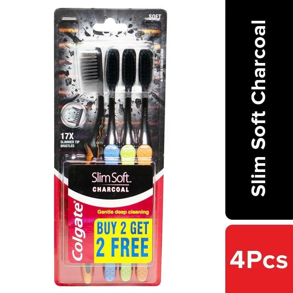Colgate Slim Soft Charcoal (Soft) Toothbrush (Buy 2 Get 2 Free) Main Image 2