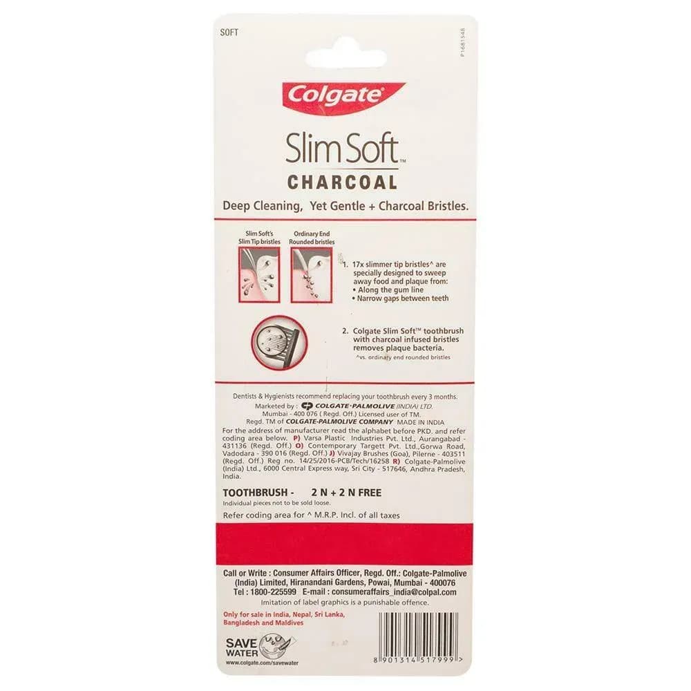 Colgate Slim Soft Charcoal (Soft) Toothbrush (Buy 2 Get 2 Free) Main Image 7