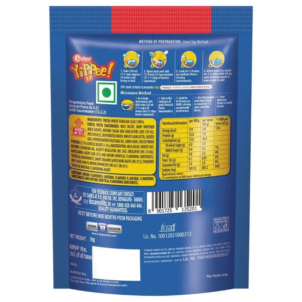 Sunfeast Yippee! Suji Cheese Pasta Treat 70 g Main Image 5