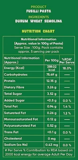 Finosta Penne Pasta Made of Durum Wheat Semolina, Easy to Cook | Tasty and Healthy | No Maida | Source of Fibre | Cholesterol Free | Vegetarian, 500gm Main Image 2