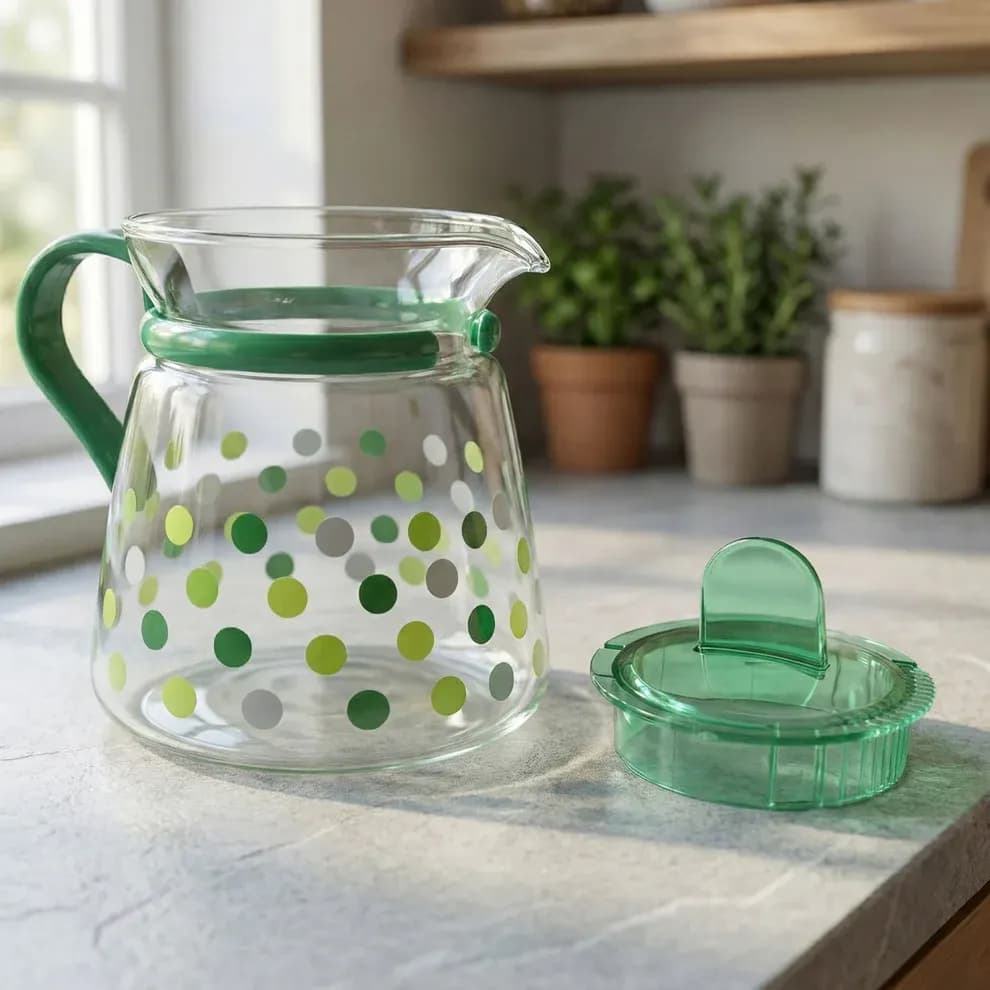 Elegant Glass Tea Pot with Matching Cups Set Main Image 2