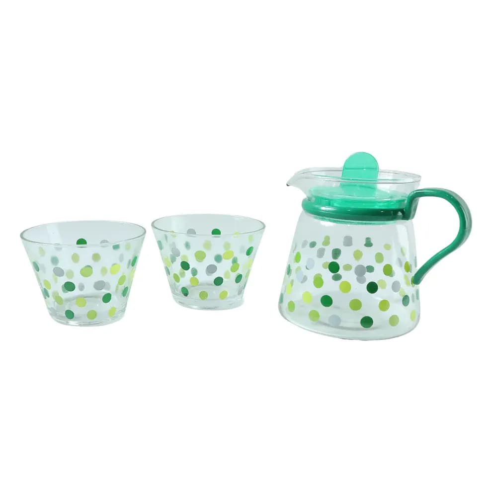 Elegant Glass Tea Pot with Matching Cups Set Main Image 3