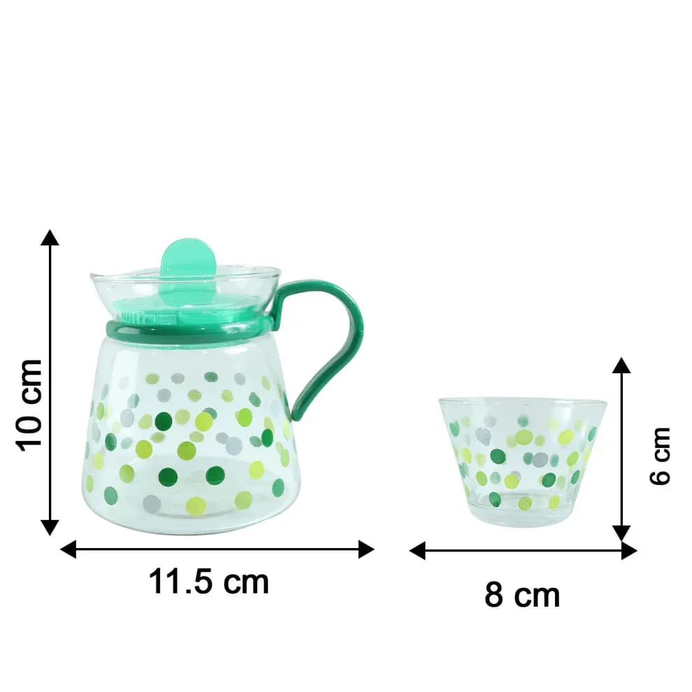 Elegant Glass Tea Pot with Matching Cups Set Main Image 4