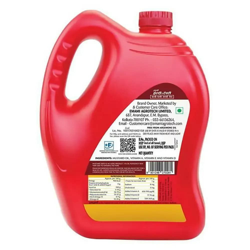 Emami Healthy & Tasty Kachi Ghani Mustard Oil 4.125 kg Main Image 6
