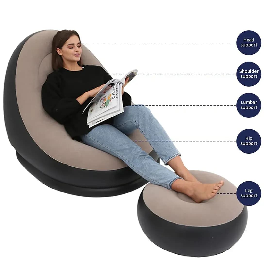 Portable Indoor/Outdoor Air Sofa, Couch Main Image 5