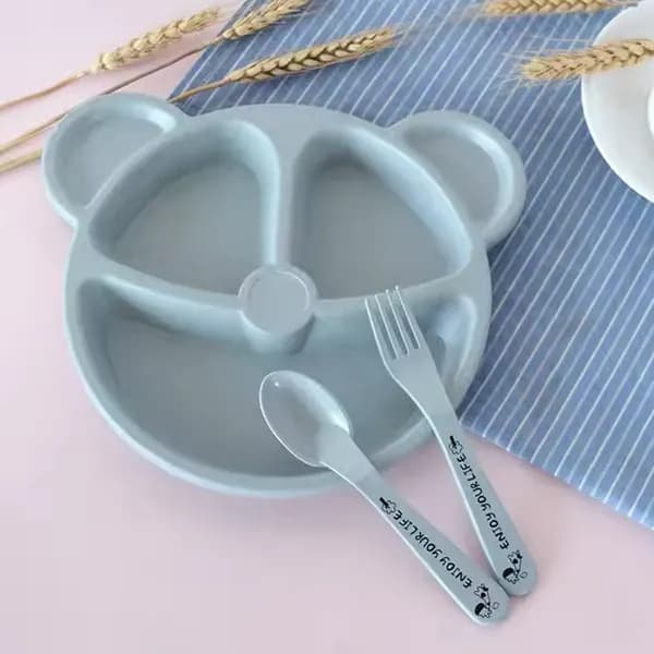 Kids 3 Compartment Food Tray ( 1 Set) Main Image 1