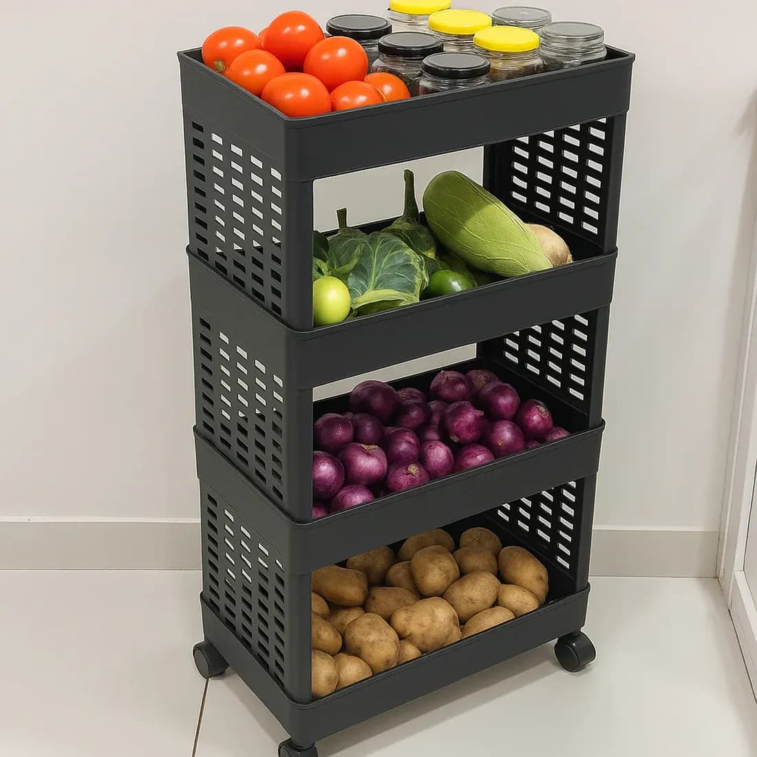 4-Layer Plastic Storage Rack Main Image 2