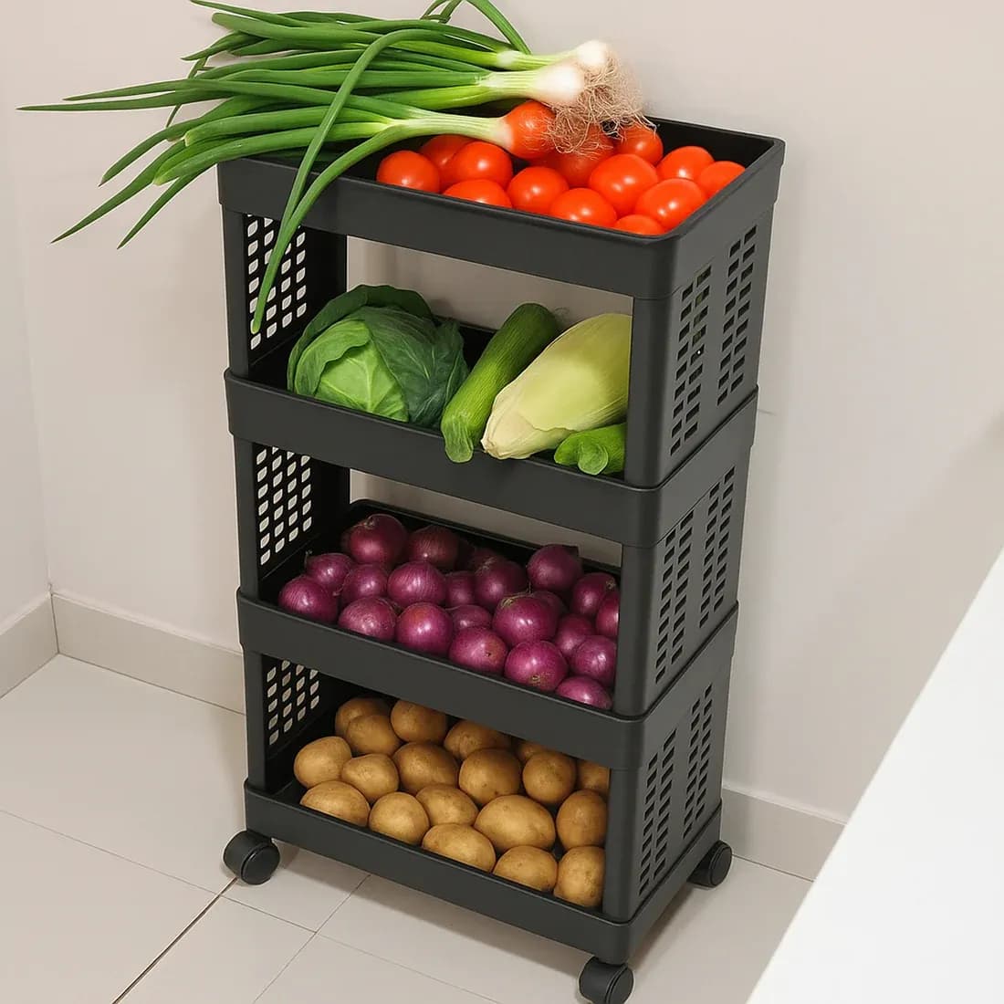 4-Layer Plastic Storage Rack Main Image 3