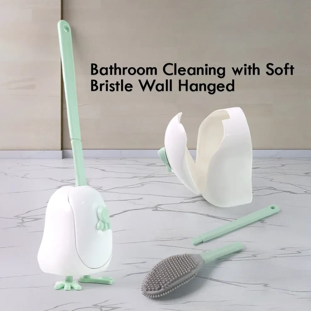 Flexible Silicone Toilet Cleaning Brush Set Main Image 2