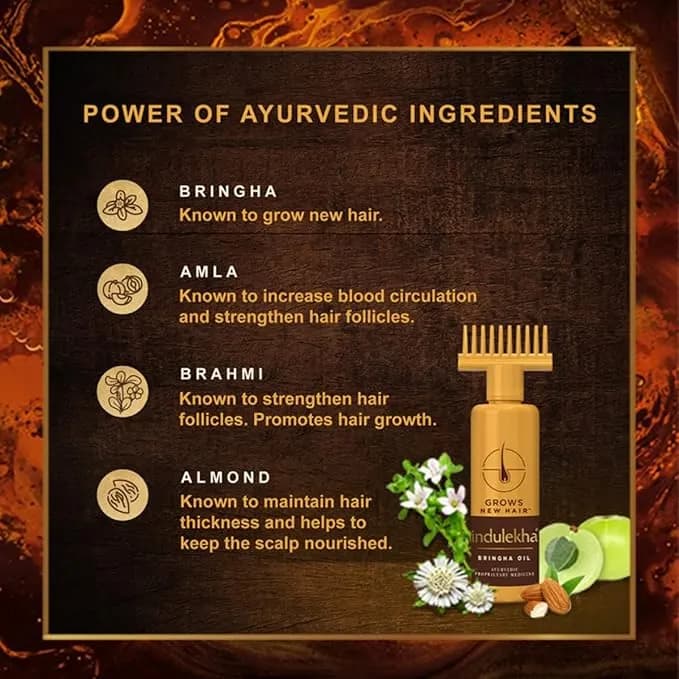 Indulekha Bringha Oil|| Reduces Hair Fall and Grows New Hair|| 100% Ayurvedic Oil|| 250ml Main Image 3