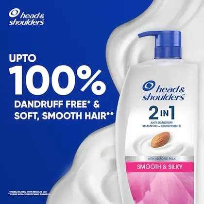 Head & Shoulders 2-in-1 Smooth and Silky Anti Dandruff Shampoo + Conditioner for Women & Men, With Almond Milk 650 ml Main Image 1