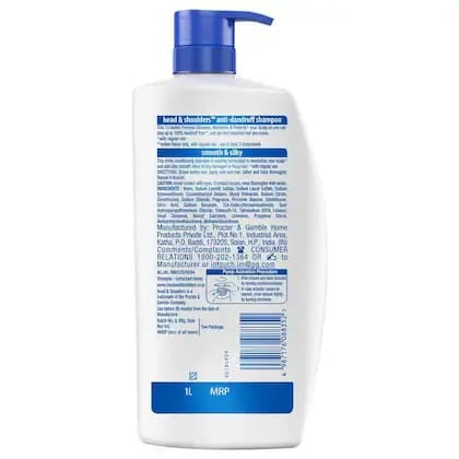 Head & Shoulders Smooth and Silky Anti-Dandruff Shampoo 1 L Main Image 1