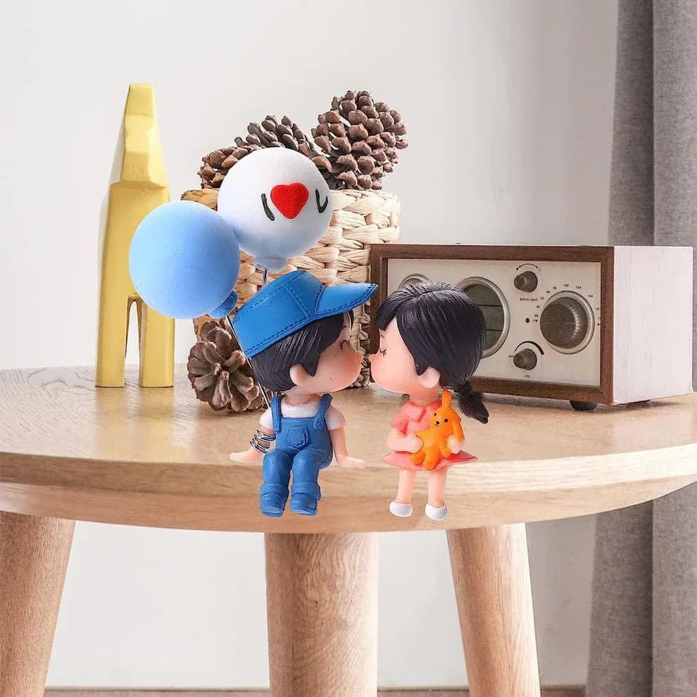 Plastic Cute Couple Car Dashboard Decoration Figurine Set Main Image 6