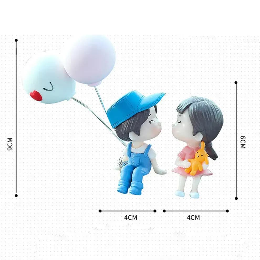 Plastic Cute Couple Car Dashboard Decoration Figurine Set Main Image 4