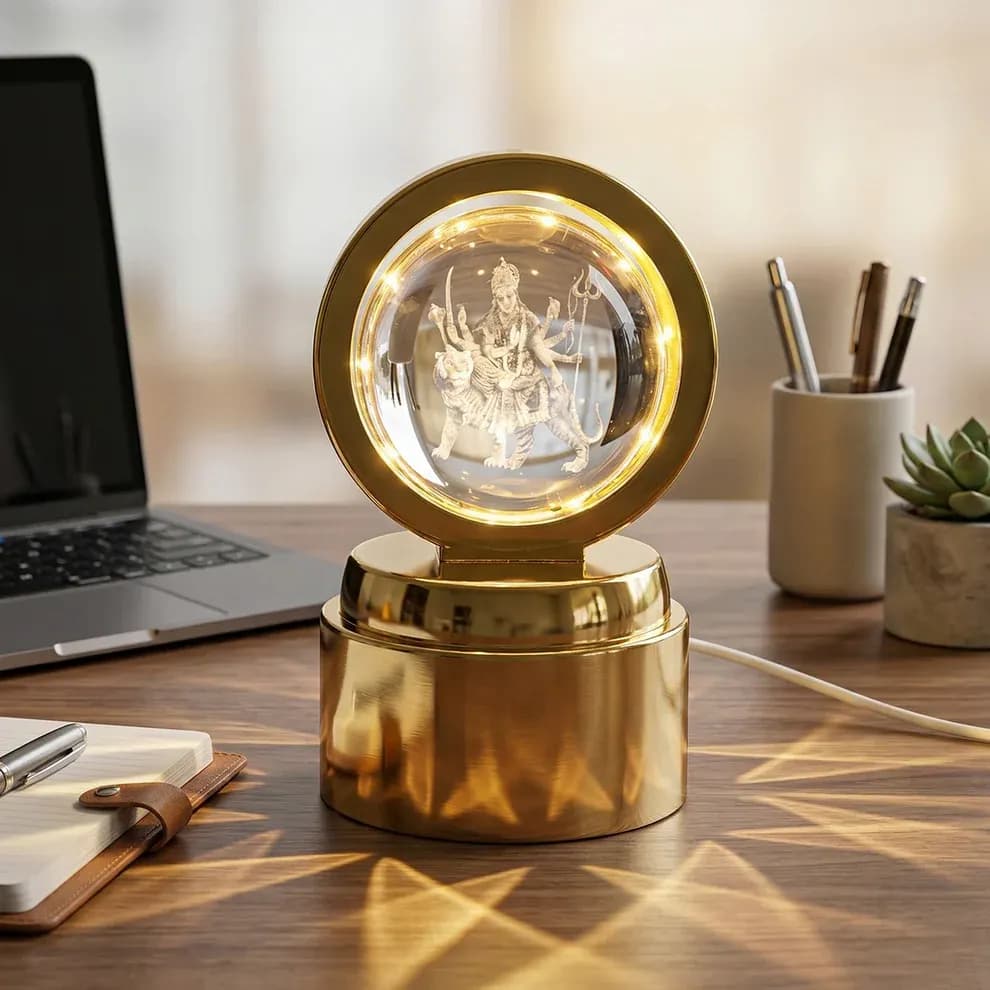 3D Crystal Ball LED Decorative Night Lamp with Goddess Design Main Image 2