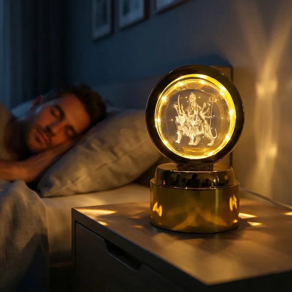 3D Crystal Ball LED Decorative Night Lamp with Goddess Design Main Image 1