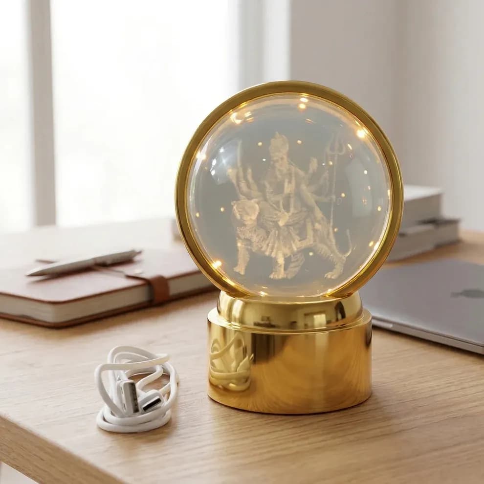 3D Crystal Ball LED Decorative Night Lamp with Goddess Design Main Image 5
