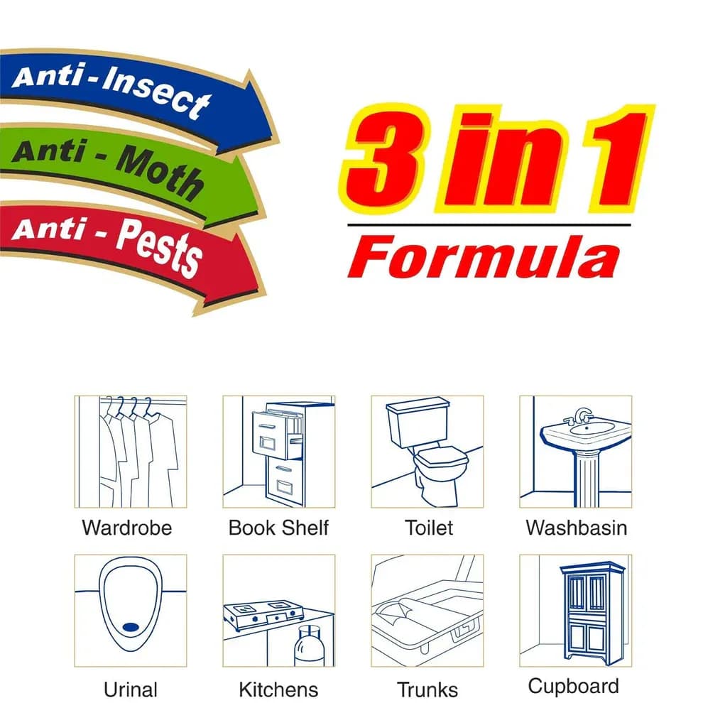 Naphthalene Balls for Toilets, Wardrobes, Bathroom & Storage Protection Main Image 4