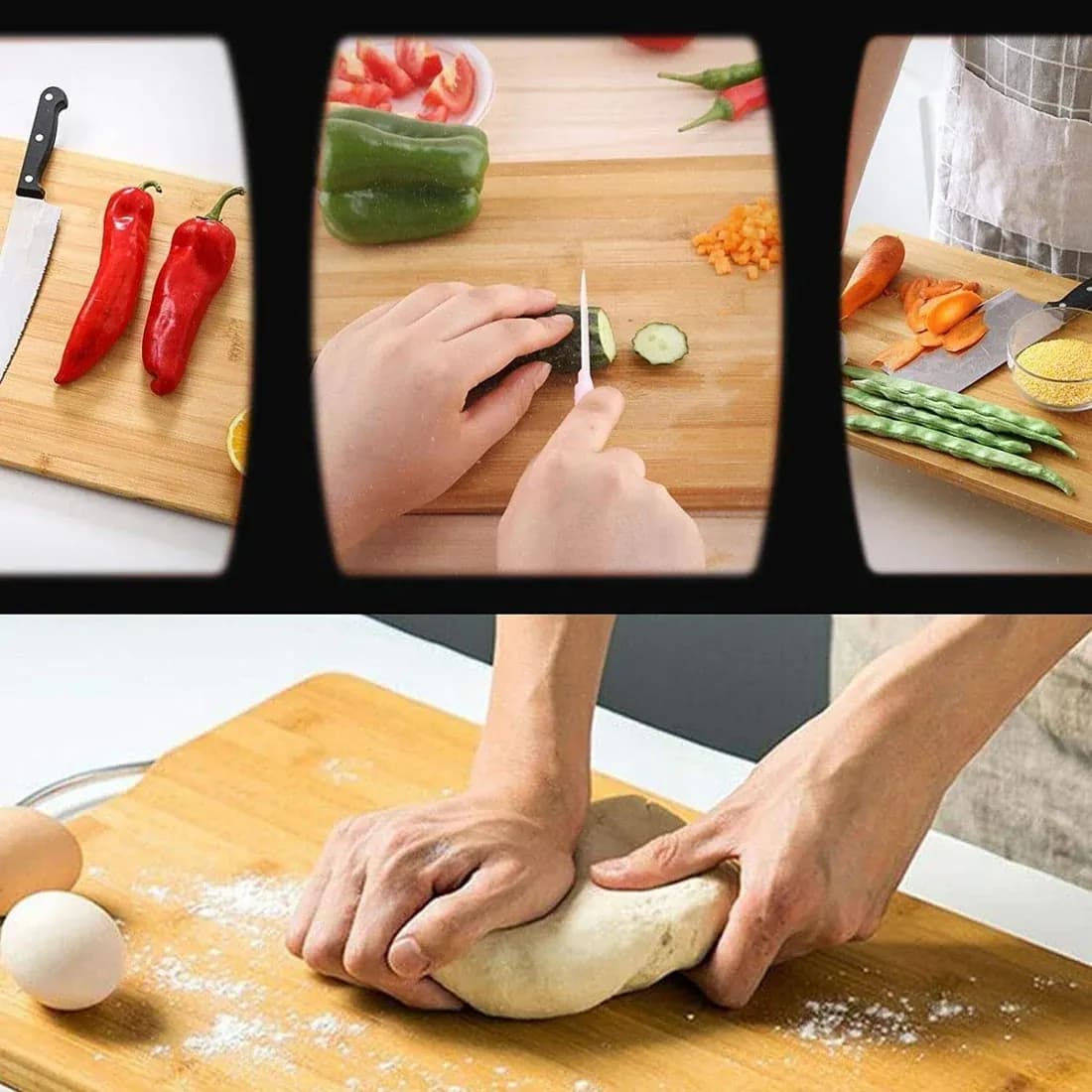 Thick Wooden Bamboo Kitchen Chopping Board Main Image 8