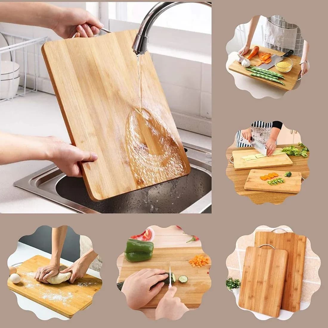 Thick Wooden Bamboo Kitchen Chopping Board Main Image 5