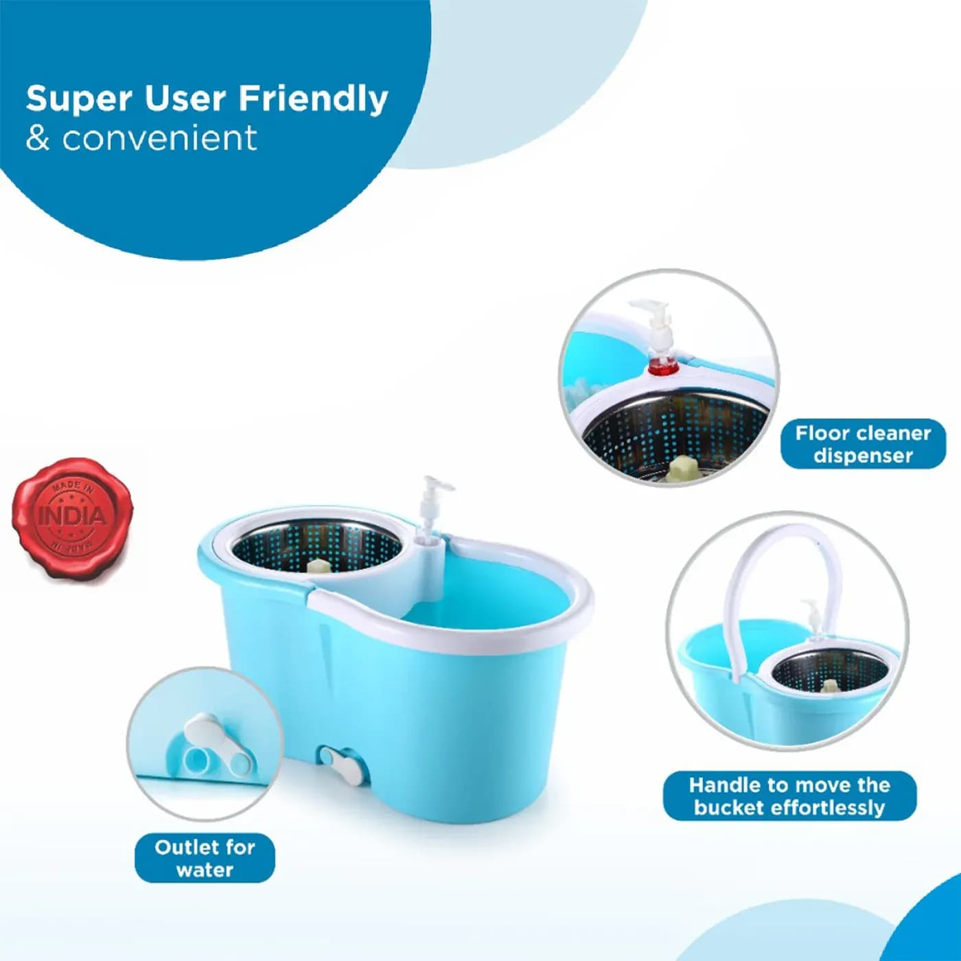 Plastic Spinner Bucket Mop Main Image 3