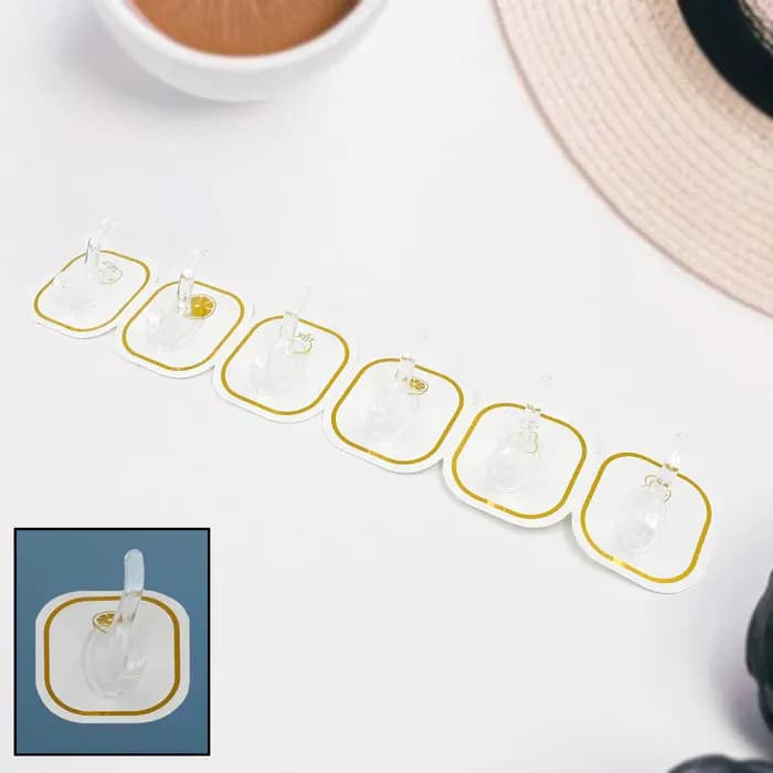 TRANSPARENT ADHESIVE WALL HOOK (6 PCS SET) Main Image 2