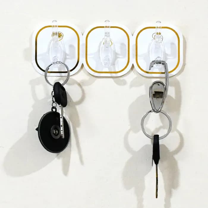 TRANSPARENT ADHESIVE WALL HOOK (6 PCS SET) Main Image 4