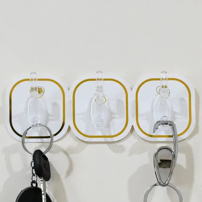 TRANSPARENT ADHESIVE WALL HOOK (6 PCS SET) Main Image 1